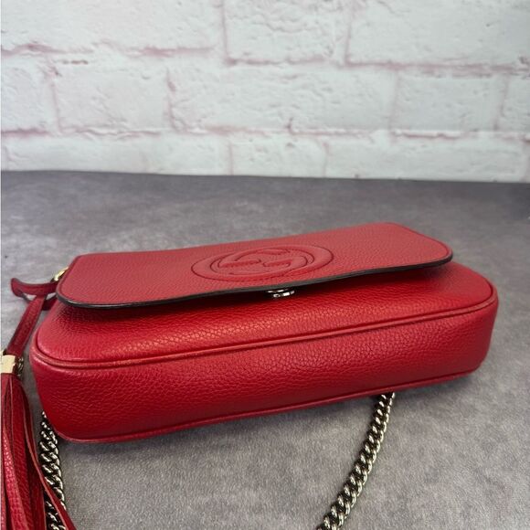 Gucci Soho Flap Chain Leather Crossbody Bag - Picture 7 of 16